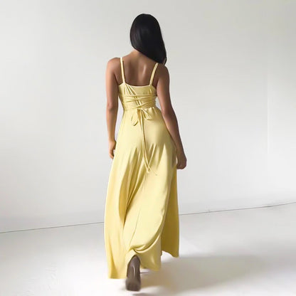 Sophie - Elegant Women's Wedding Guest Maxi Dress with Cowl Neck and Thin Straps
