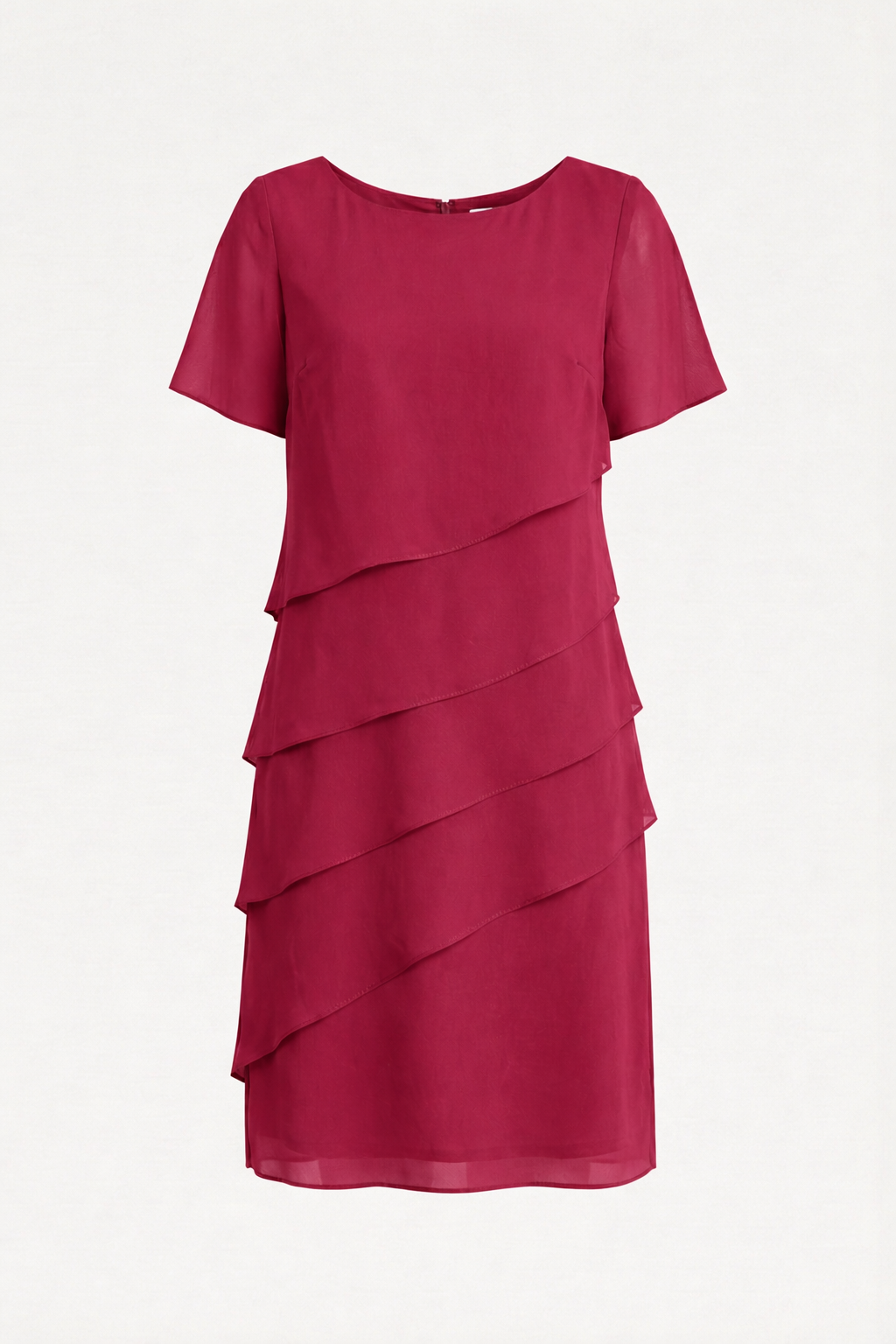 Talia - Formal Women's Wedding Guest Dress with Tiered Layers and Short Sleeves