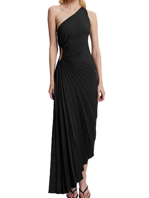Verity - Formal Women's Wedding Guest Dress with One Shoulder Design and Cutout Waist